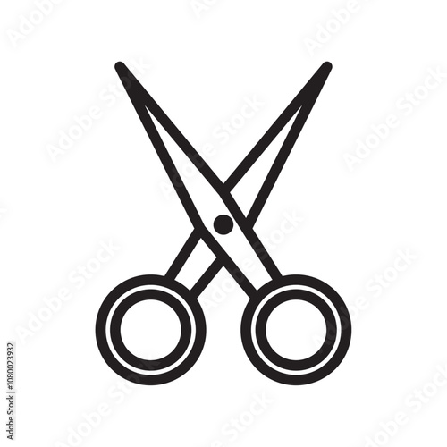 Scissor icon outline set sign