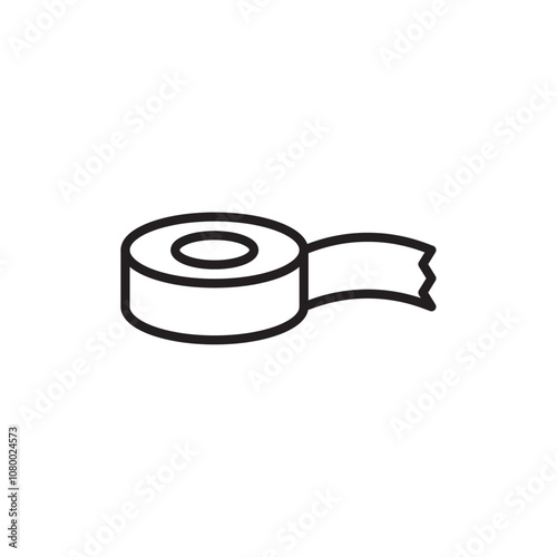 Tape icon outline set sign