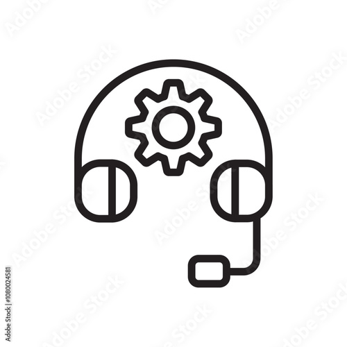Technical support icon outline set sign