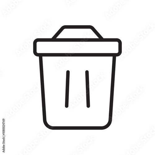 Trash Bin icon outline set sign