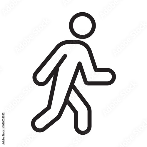 Walk icon outline set sign