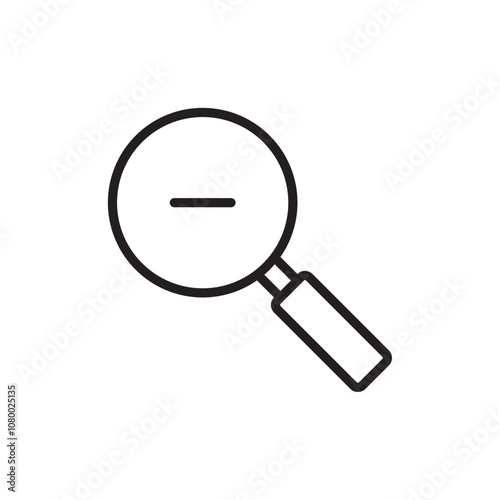 Zoom out icon outline set sign