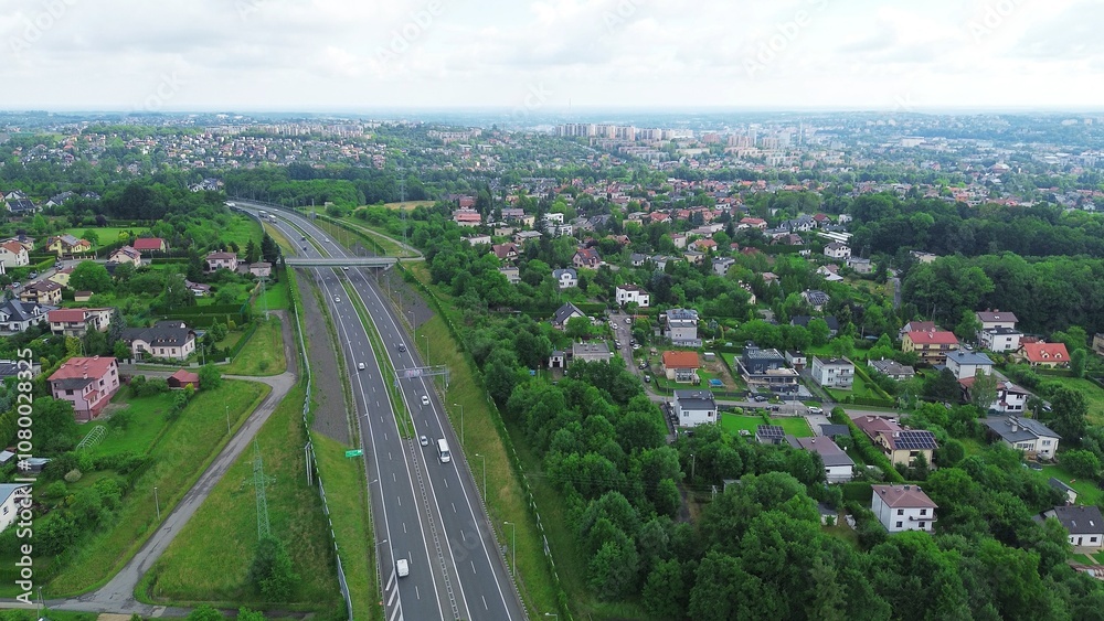 Bielsko-Biala Town Nestled in Mountain Valley Aerial View Bielsko-Biala Town Nestled in Mountain Valley Aerial View
