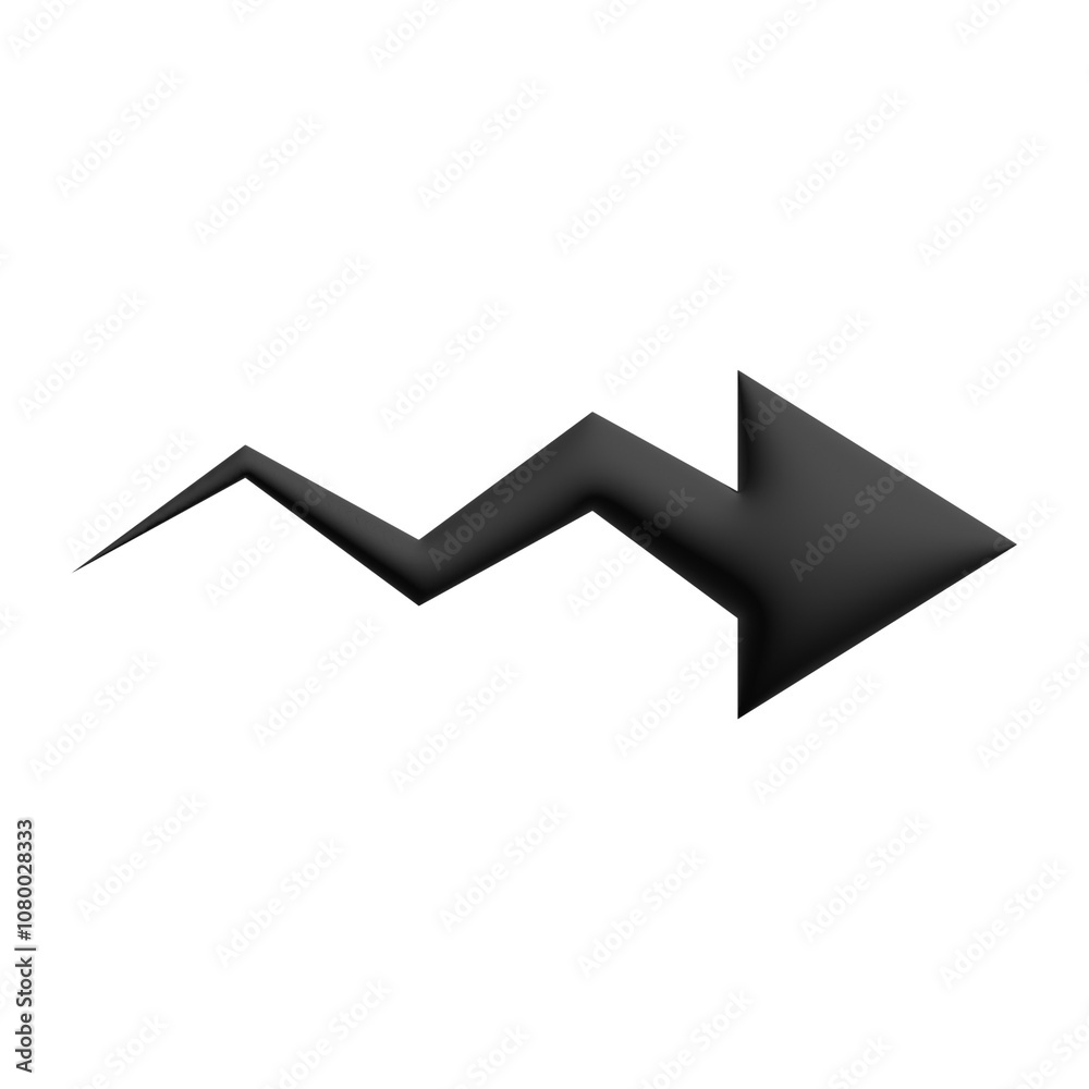 Inflate 3D illustration of variation arrow or direction icon Inflate 3D illustration of variation arrow or direction icon