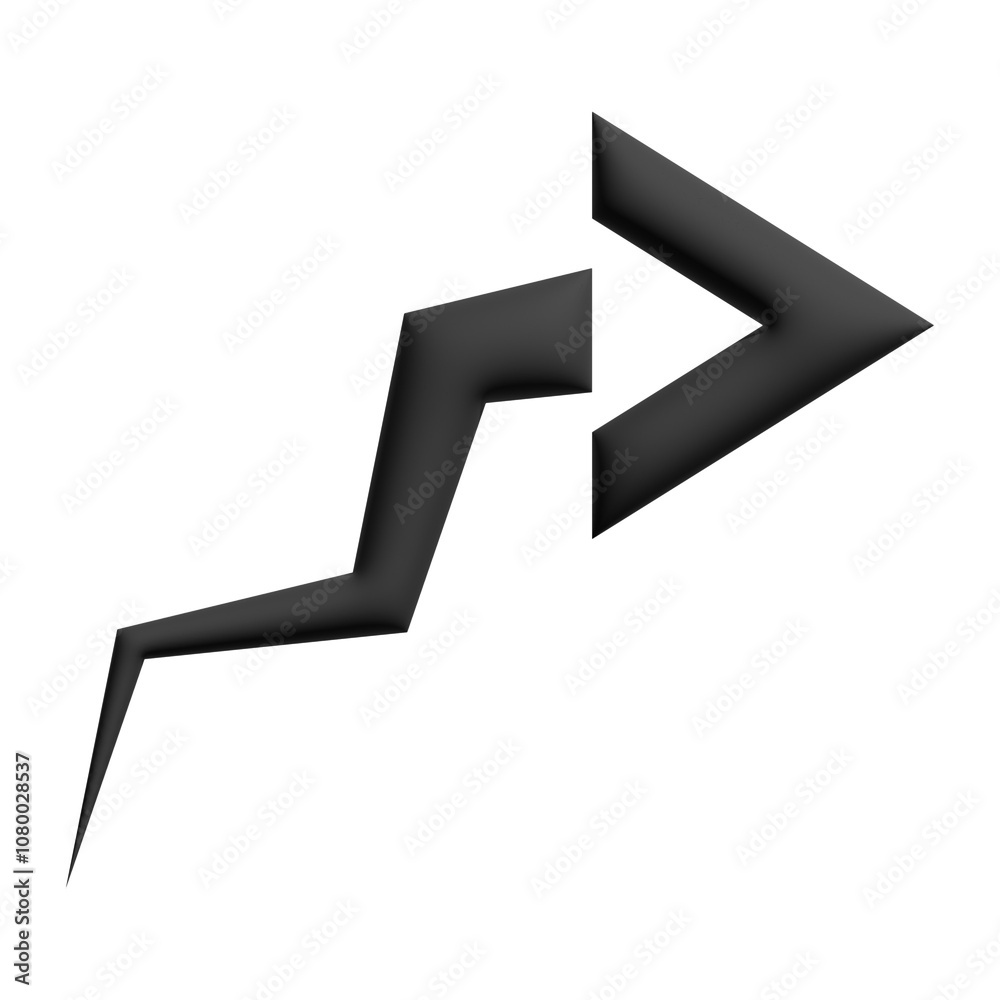 Inflate 3D illustration of variation arrow or direction icon Inflate 3D illustration of variation arrow or direction icon