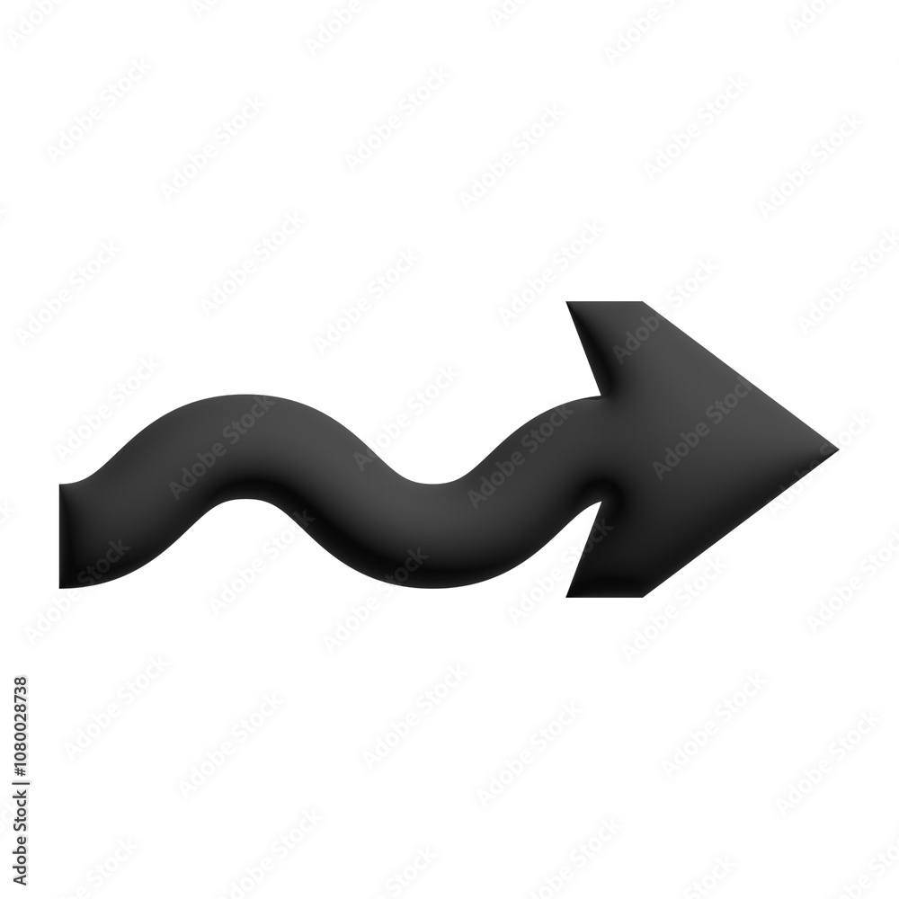 Inflate 3D illustration of variation arrow or direction icon