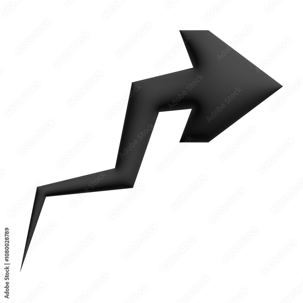 Inflate 3D illustration of variation arrow or direction icon Inflate 3D illustration of variation arrow or direction icon