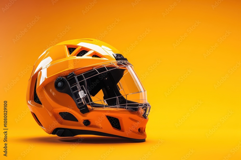 Fototapeta premium A helmet with a mesh face guard