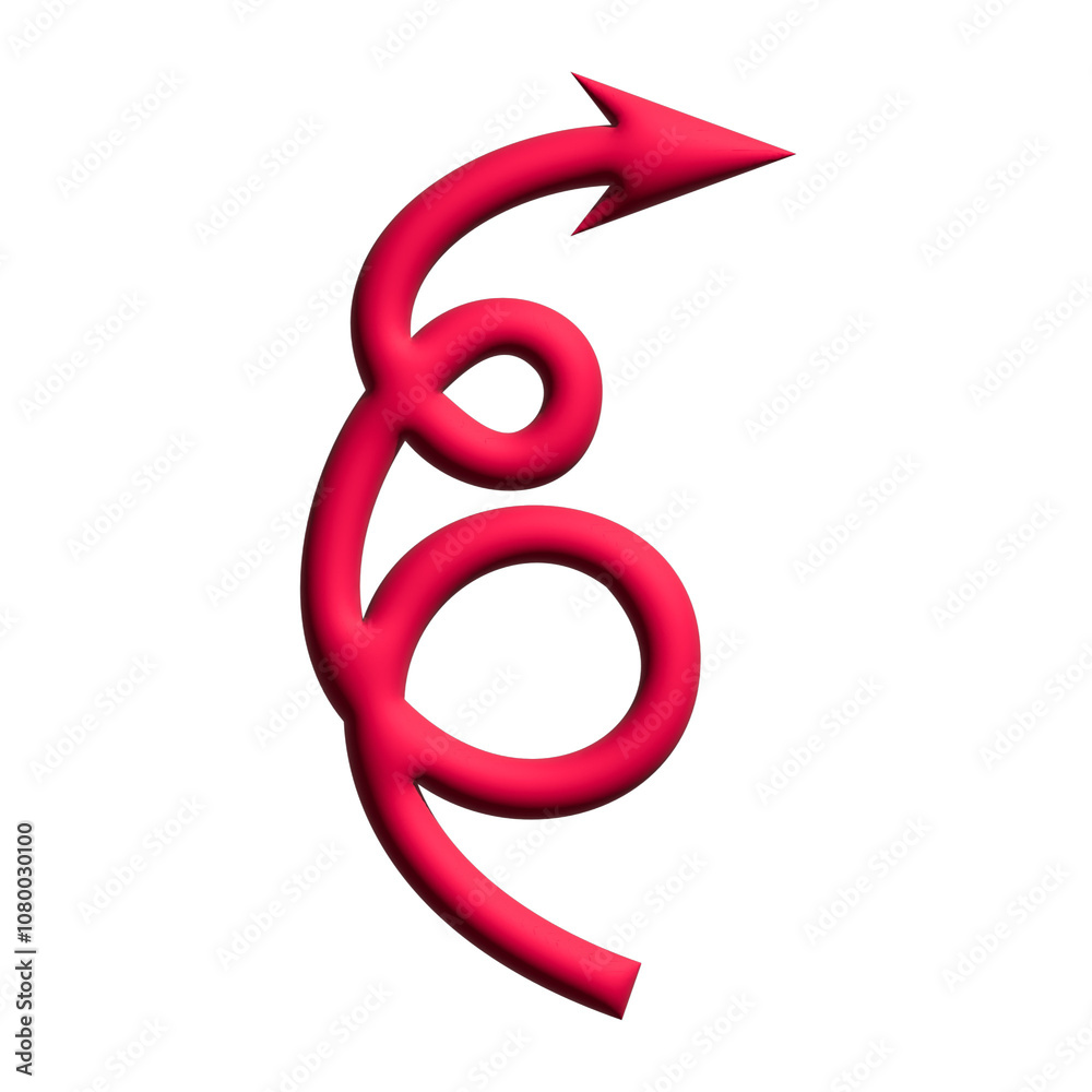 Inflate 3D illustration of arrow or direction icon with red color Inflate 3D illustration of arrow or direction icon with red color
