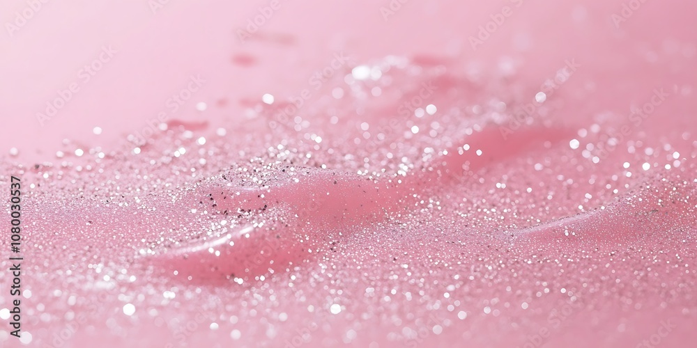 Fototapeta premium Elegant soft pink background with subtle silver sparkles.