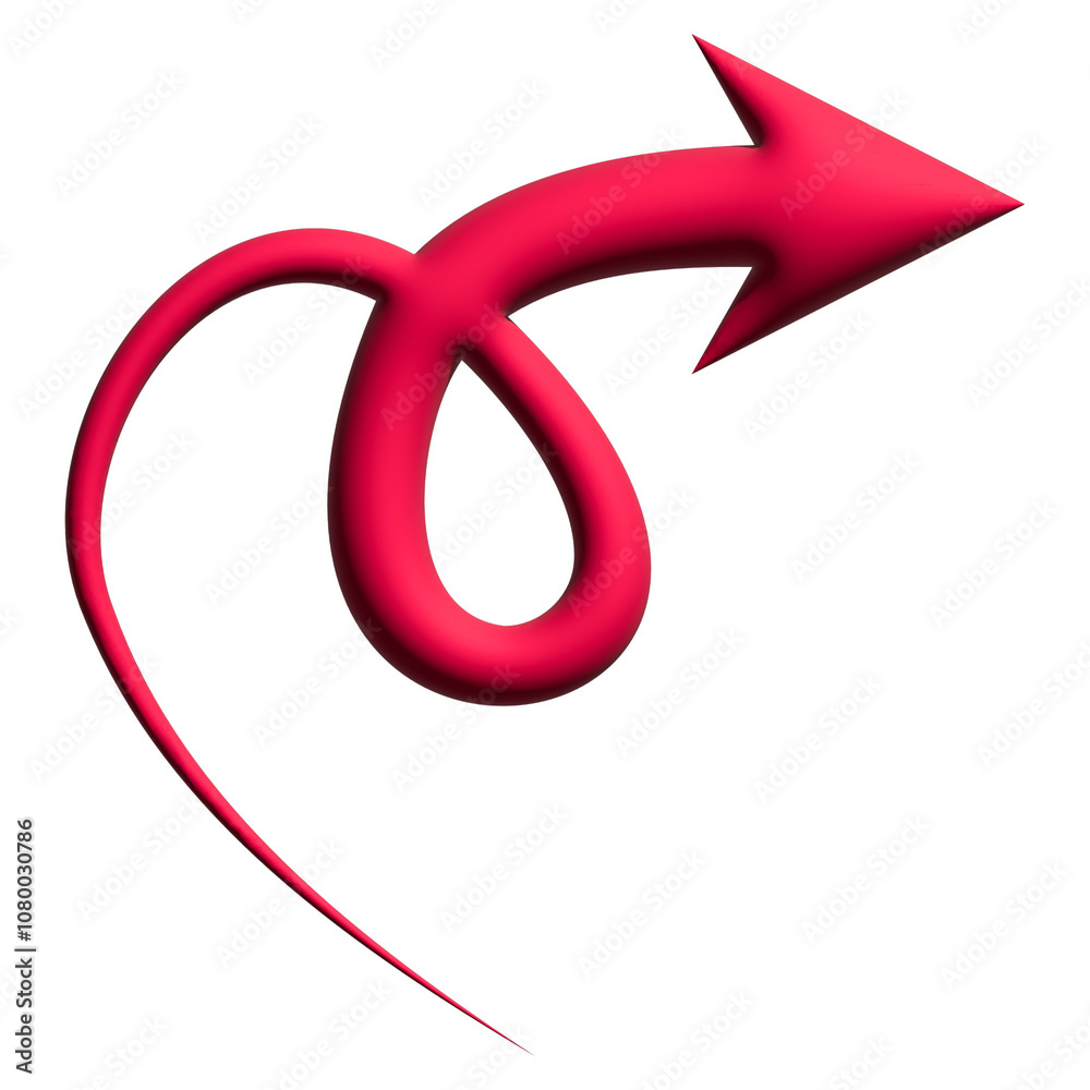 Inflate 3D illustration of arrow or direction icon with red color Inflate 3D illustration of arrow or direction icon with red color