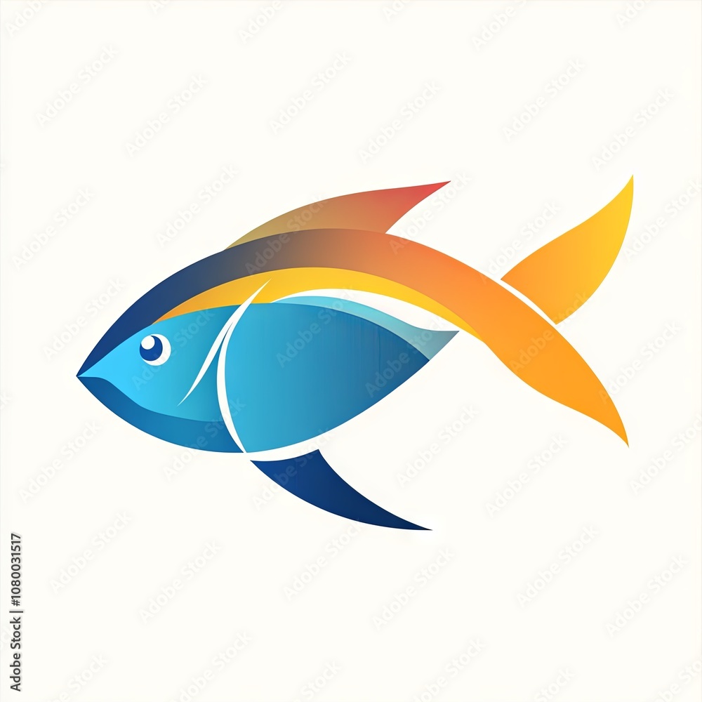 A sleek and minimalist fish logo designed to represent elegance and aquatic themes A sleek and minimalist fish logo designed to represent elegance and aquatic themes