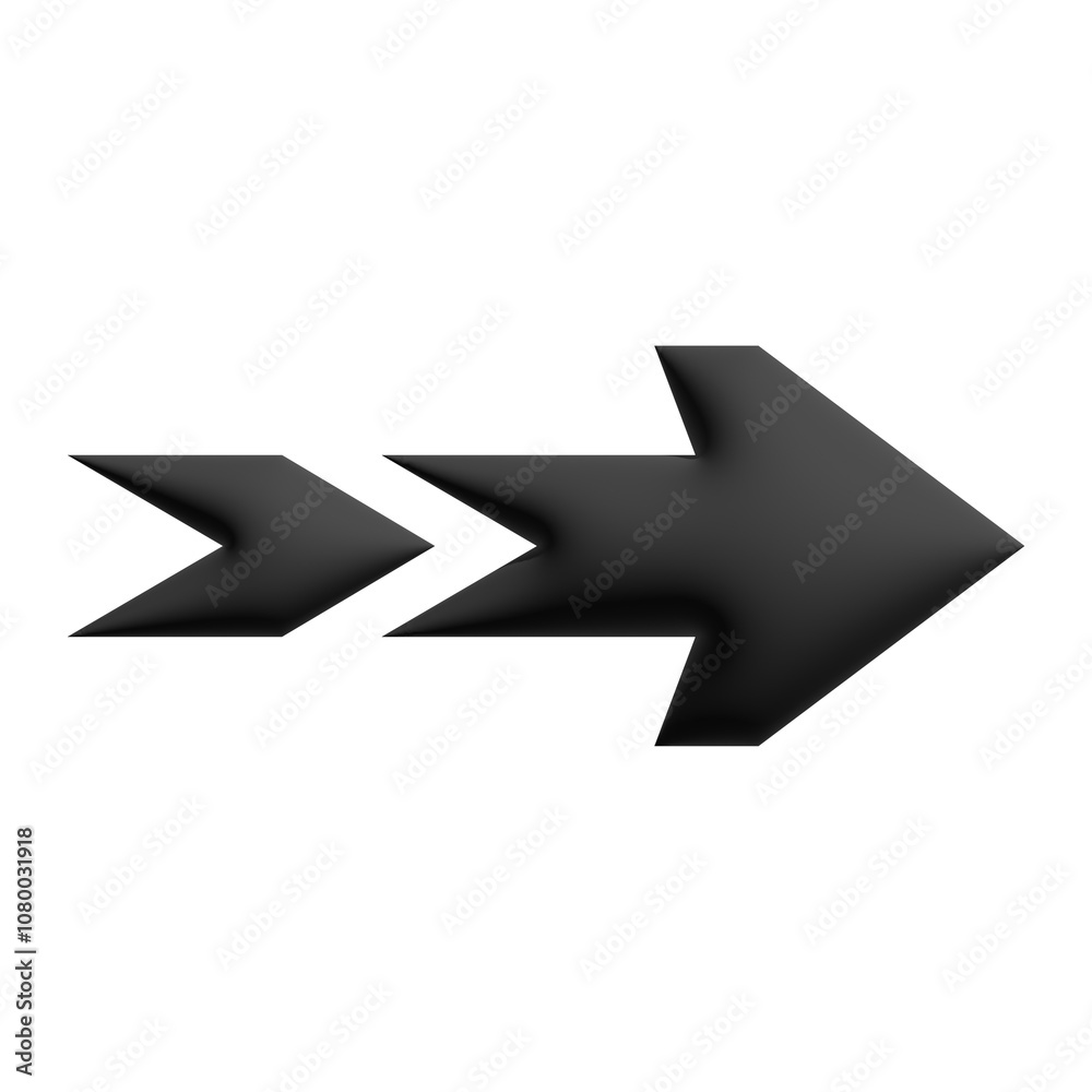 Inflate 3D illustration of variation arrow or direction icon Inflate 3D illustration of variation arrow or direction icon