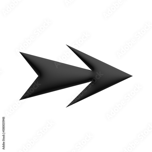 Inflate 3D illustration of variation arrow or direction icon