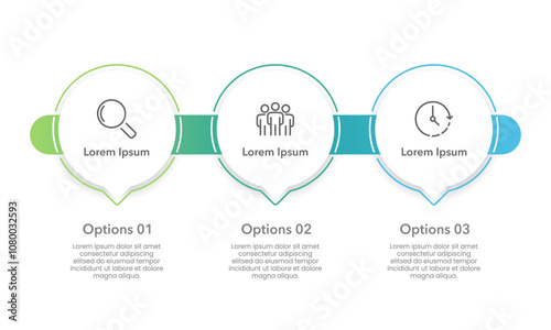 3 steps infographic circle design template. Business Presentation, Plan, Timeline, Marketing and Strategy. Vector illustration.