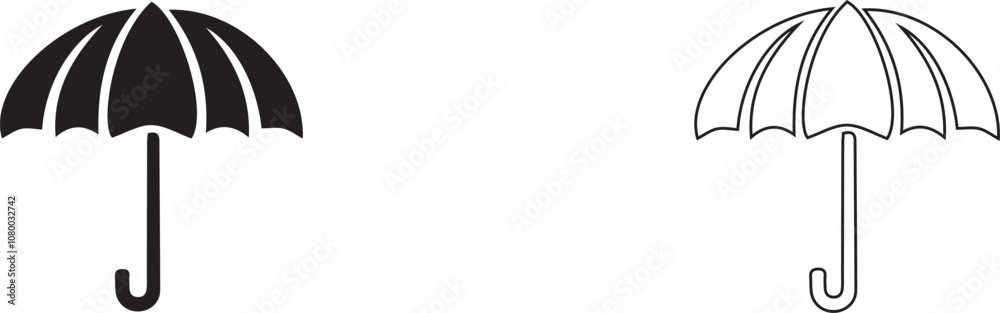 Umbrella vector icon. Symbol of protection from rain and sun. Umbrella vector icon. Symbol of protection from rain and sun.
