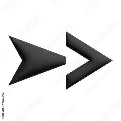 Inflate 3D illustration of variation arrow or direction icon