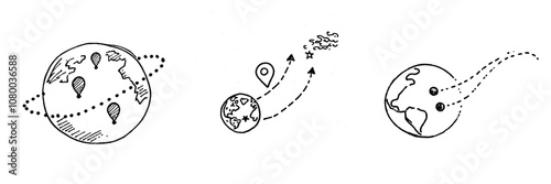 Geolocation flat doodle icon for navigation