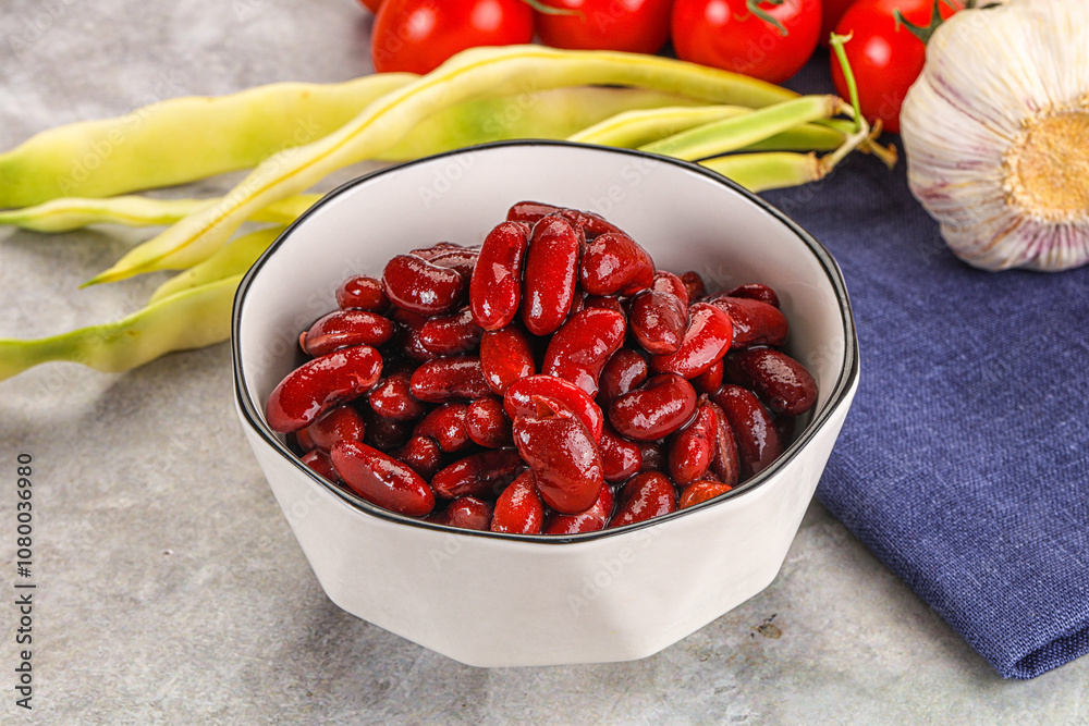 Canned red bean in the bowl Canned red bean in the bowl