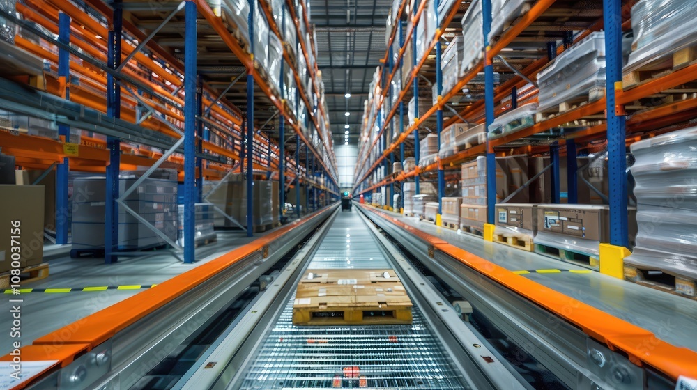 Fototapeta premium State-of-the-Art Automated Warehouse Storage System