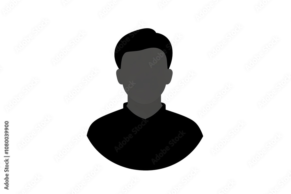 PNG cut out isolated background. Minimalistic black silhouette of a male user profile icon, featuring a rounded head and short hair. PNG cut out isolated background. Minimalistic black silhouette of a male user profile icon, featuring a rounded head and short hair.