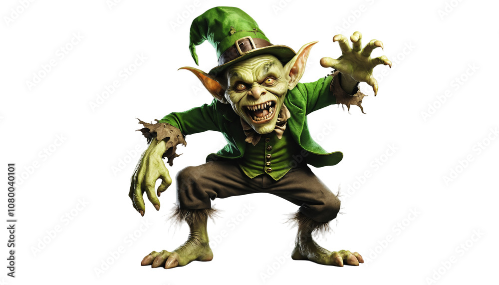Fototapeta premium Scary goblin isolated on transparent background
