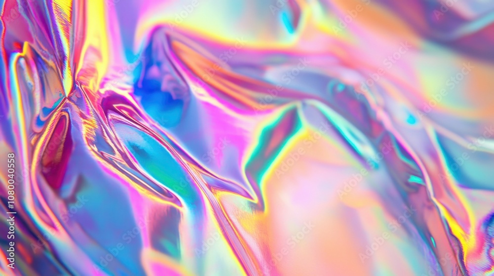Vibrant iridescent textures with swirling colors of pink, blue, and purple create a dreamy, futuristic feel. Perfect as a background or abstract art piece Vibrant iridescent textures with swirling colors of pink, blue, and purple create a dreamy, futuristic feel. Perfect as a background or abstract art piece