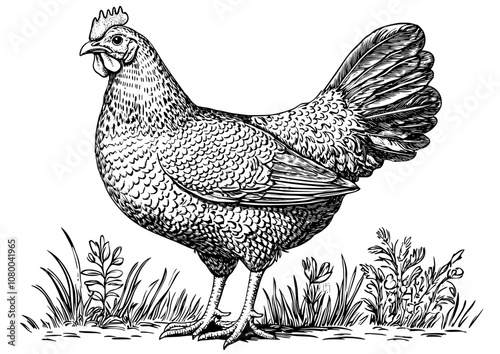 Simple flat illustration of a yellow chick with a side view.