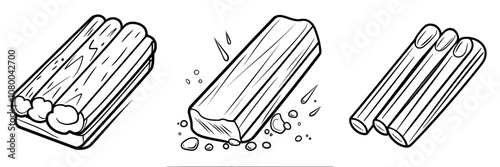 Modern illustration of eraser line isolated on white