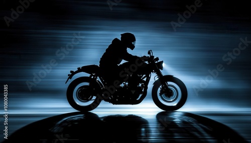 Motorcycle Rider in Motion. photo