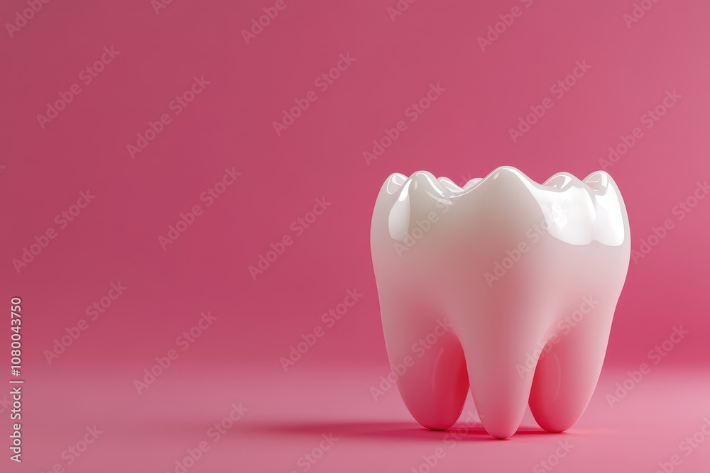 A close up of a tooth with pink background A close up of a tooth with pink background
