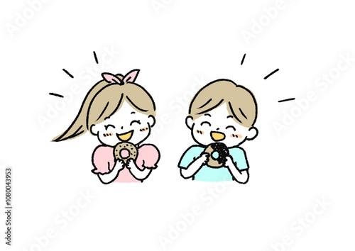 ドーナツ大好きな子どもたち