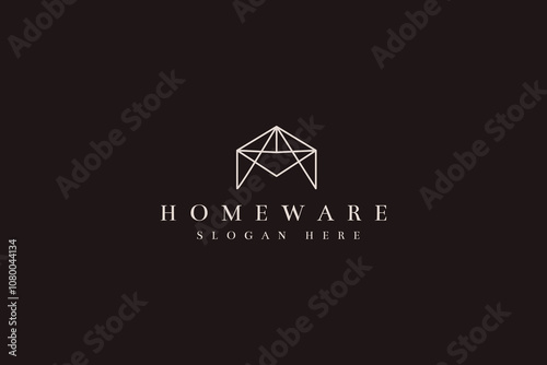 luxury homeware icon logo design vector ideas with outline, modern and elegant styles. creative line art homeware symbol logo vector design template isolated on white background photo