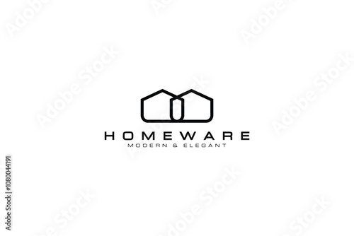 luxury homeware logo design vector illustration with minimalist, modern and elegant styles. simple homeware logo vector design template isolated on white