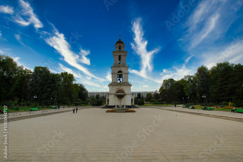 Bell tower of the Nativity Cathedral in Chisinau, Moldova