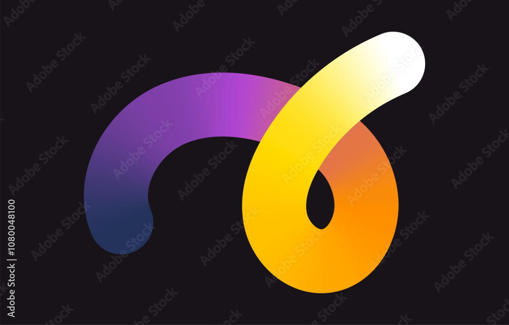 Neon Color Gradient squiggle lines. Scribble stripe with wavy elements. Abstract organic dynamic colorful Shapes on dark background. Neon Color Gradient squiggle lines. Scribble stripe with wavy elements. Abstract organic dynamic colorful Shapes on dark background.