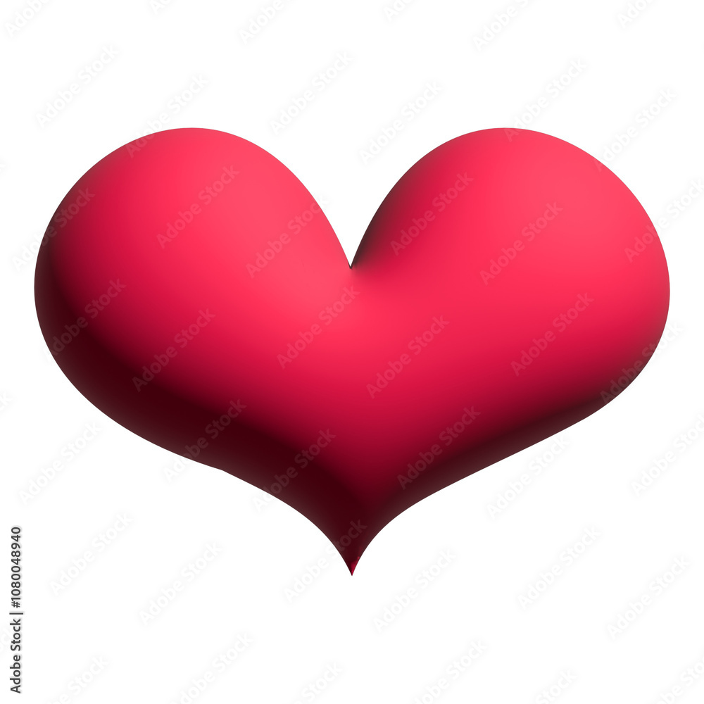 Inflate 3D illustration of heart or love icon Inflate 3D illustration of heart or love icon
