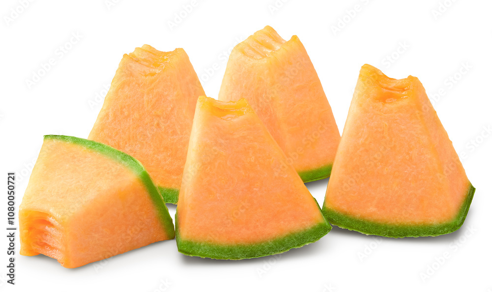 Sliced cantaloupe melon isolated on white background. clipping path Sliced cantaloupe melon isolated on white background. clipping path
