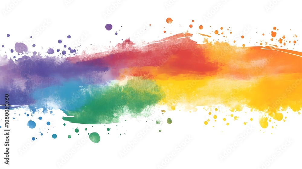 Wide, colorful brush strokes creating a lively rainbow effect, perfect for a playful, artistic background Wide, colorful brush strokes creating a lively rainbow effect, perfect for a playful, artistic background