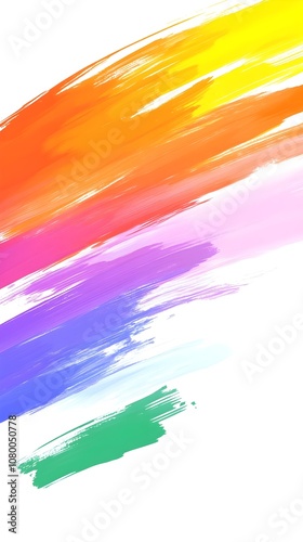 Wide, colorful brush strokes creating a lively rainbow effect, perfect for a playful, artistic background