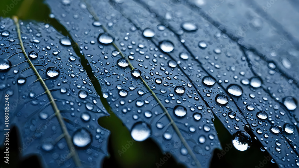 Fototapeta premium water drops on leaf