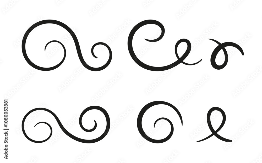 Line flourish swirl vector calligraphy ornament elements Line flourish swirl vector calligraphy ornament elements