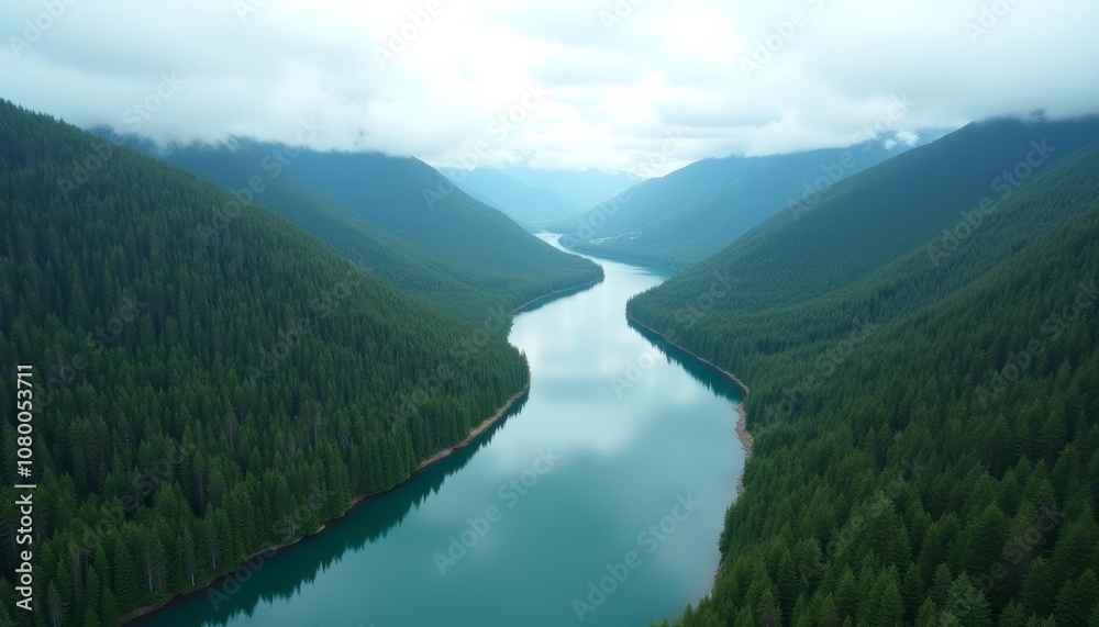 Obraz premium Enchanting mountain lake a serene escape