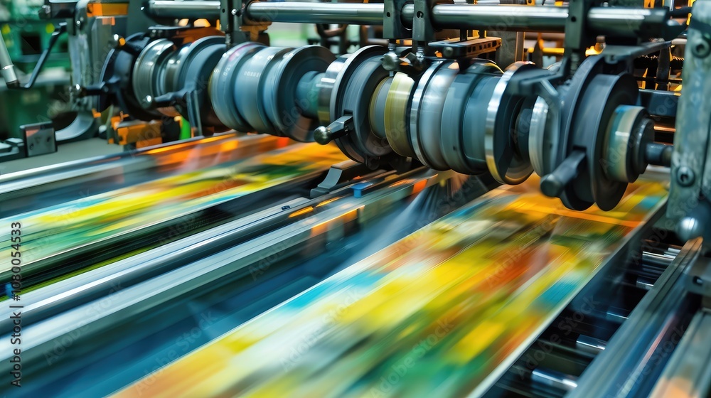 High-Speed Industrial Printing Process Captured in Motion High-Speed Industrial Printing Process Captured in Motion