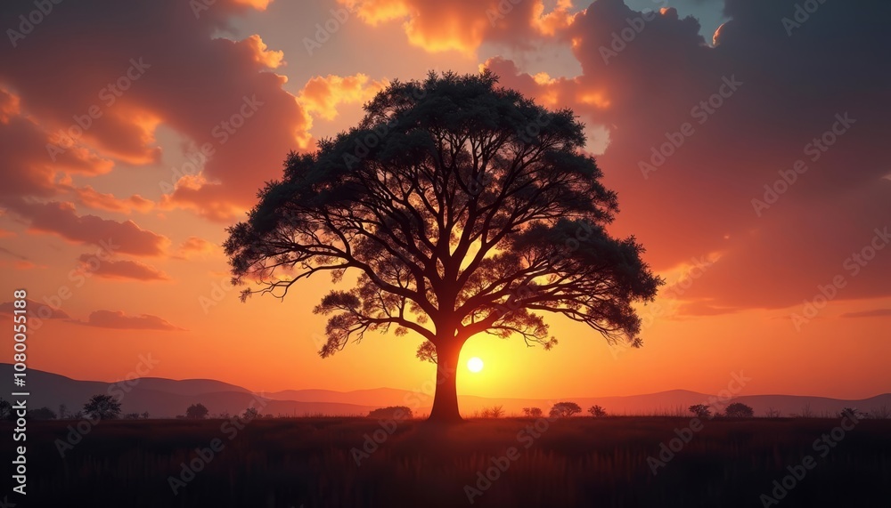 Fototapeta premium Serenity of the sunset in the wilderness