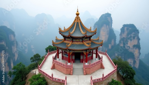  Ethereal beauty of an ancient temple amidst natures grandeur