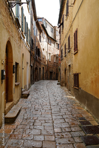 Typical street of Volterra. Tuscany, Italy