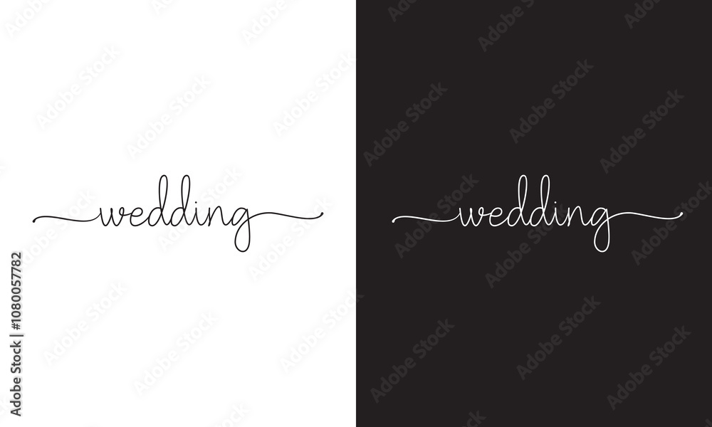 Wedding text, hand written custom calligraphy isolated on white and black background. Vector illustration. EPS 10 Wedding text, hand written custom calligraphy isolated on white and black background. Vector illustration. EPS 10
