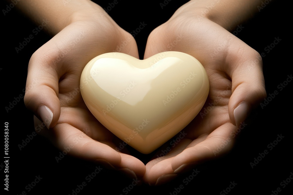 Fototapeta premium Hands Holding a Shaped Heart Object
