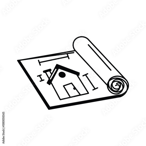 Blueprint of a house, representing construction and architectural plans